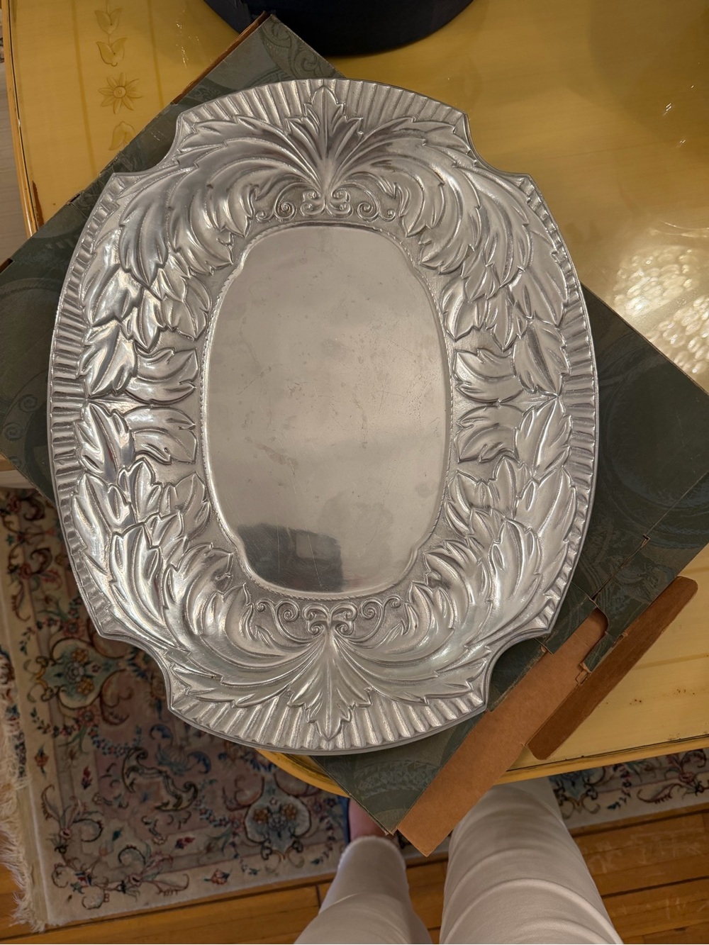 Wilton Armetale Silver Tone Acanthus Serving Platter Box